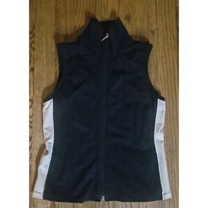 Geoffrey Beene SPORT Stretch Full Zip Athletic Black Vest  Womens Size Medium